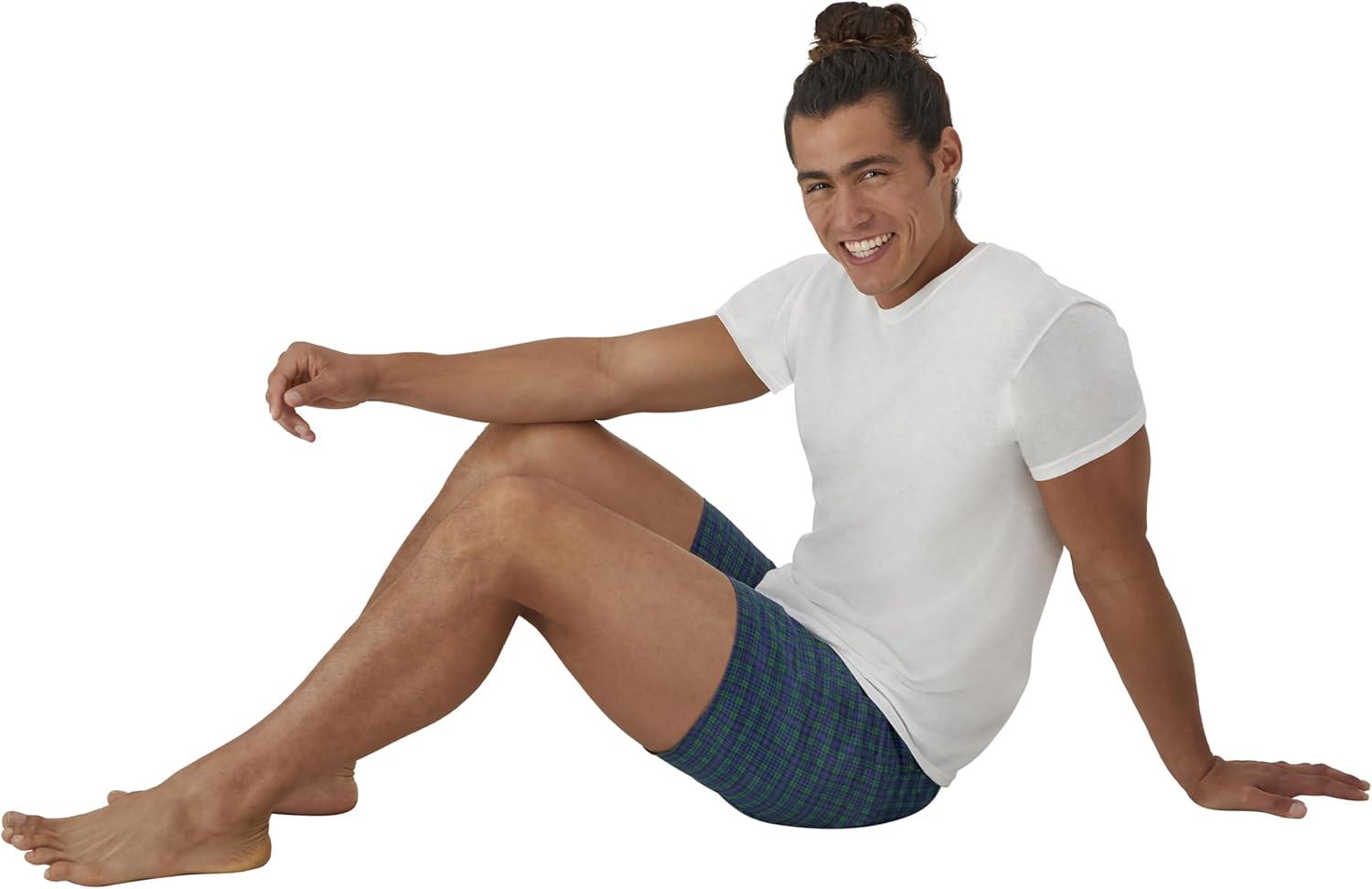 imageHanes Mens Underwear Boxers Pack Cool ampamp Breathable Cotton Underwear MoistureWicking Boxers for MenAssorted Plaid 5 Pack