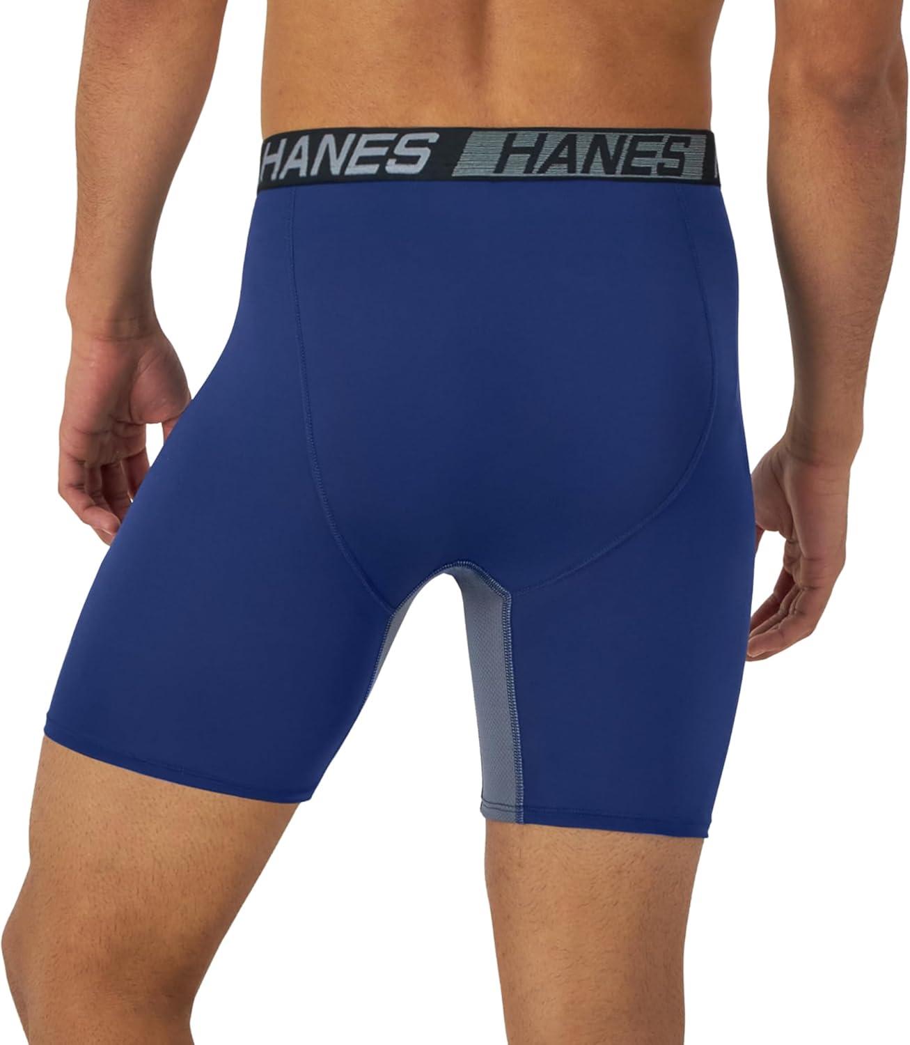 imageHanes Mens Underwear Pack 3Pack Total Support Pouch Boxer Briefs or Trunks MoistureWicking Underwear for MenBlueGreyBlack