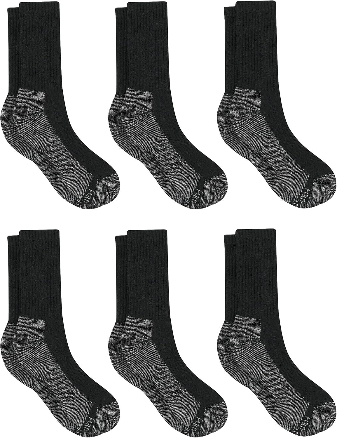 imageHanes Mens Work Socks Cushioned Crew Socks MoistureWicking Socks ampamp Odor Control Black ampamp White 6 ampamp 12 Pack AvailableBlack