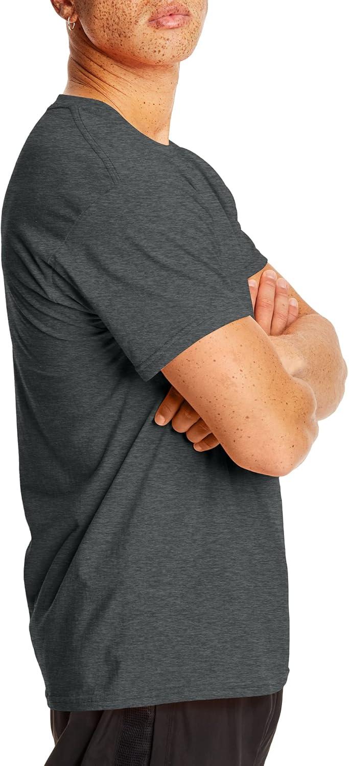 imageHanes Mens XTemp Performance TShirt Pack Cotton Blend MoistureWicking Tees for Men 2PackCharcoal Heather