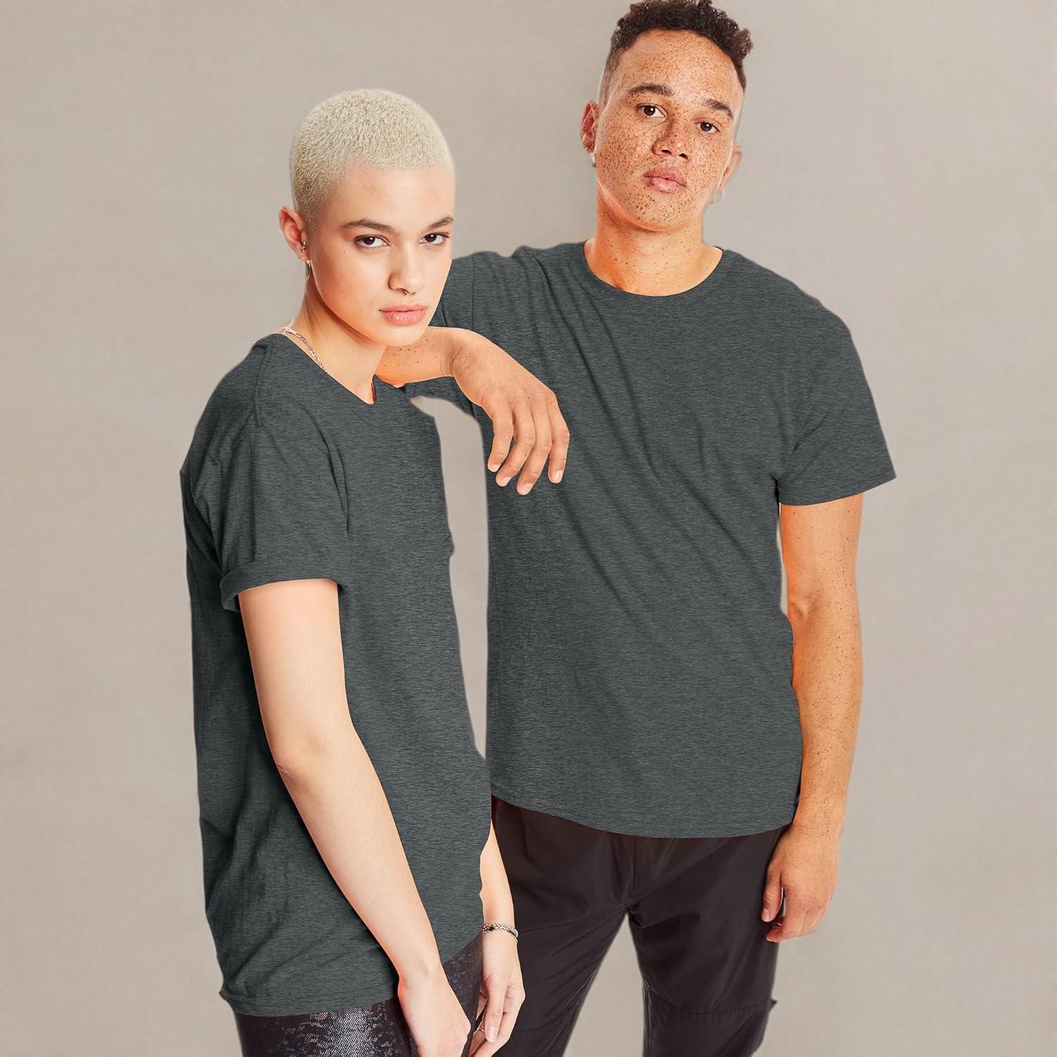 imageHanes Mens XTemp Performance TShirt Pack Cotton Blend MoistureWicking Tees for Men 2PackCharcoal Heather