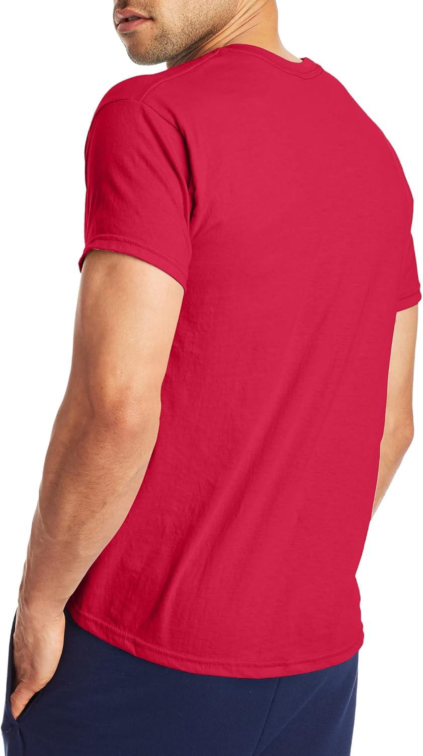 imageHanes Mens XTemp Performance TShirt Pack Cotton Blend MoistureWicking Tees for Men 2PackDeep Red