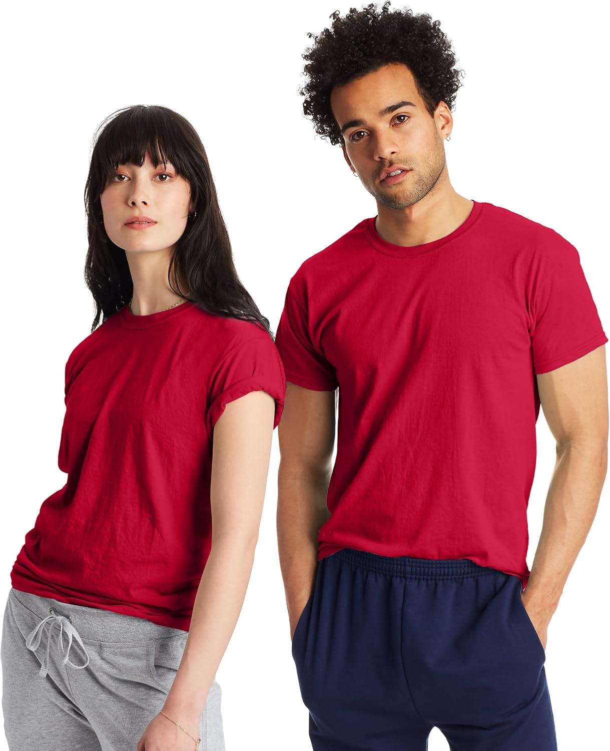 imageHanes Mens XTemp Performance TShirt Pack Cotton Blend MoistureWicking Tees for Men 2PackDeep Red