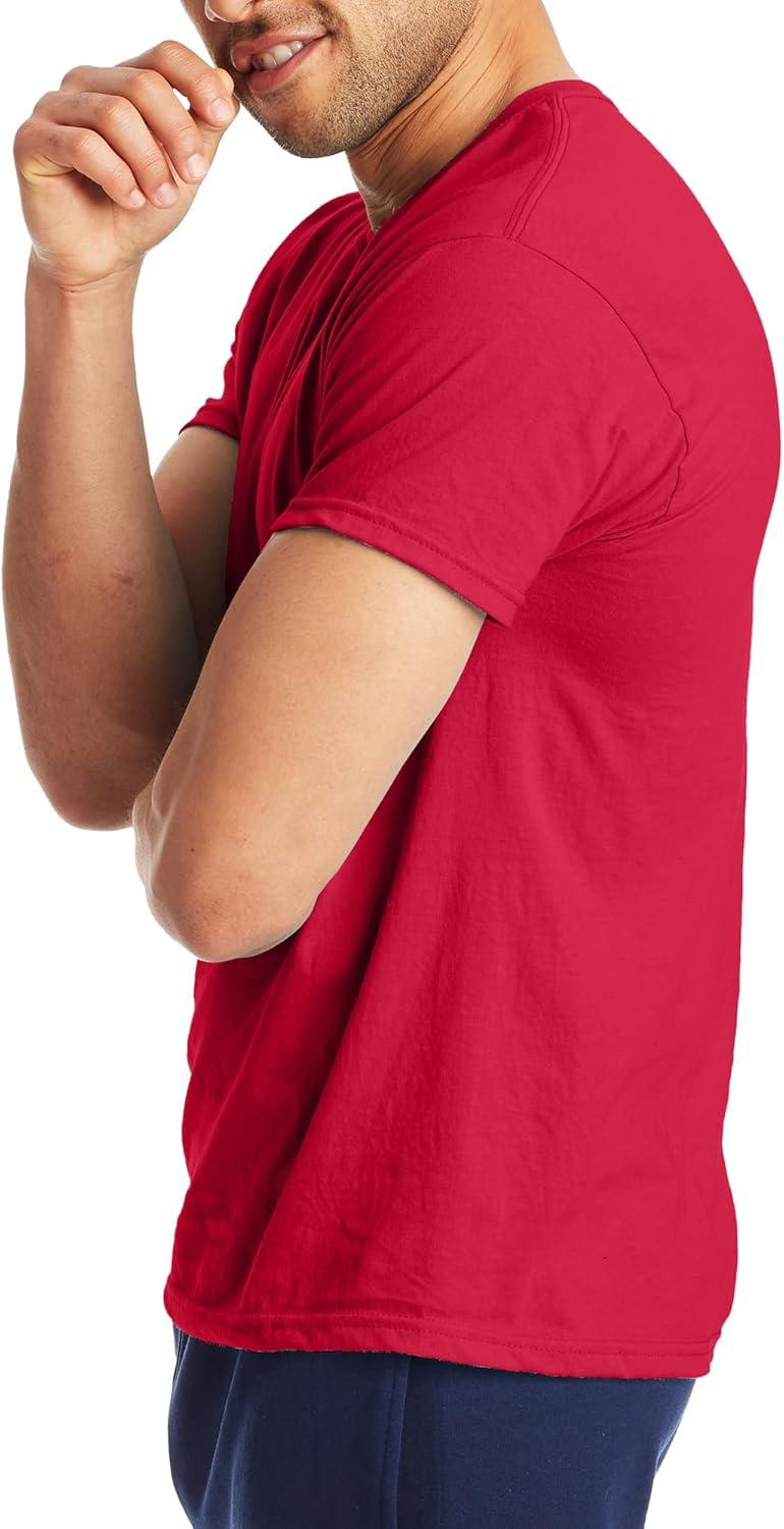 imageHanes Mens XTemp Performance TShirt Pack Cotton Blend MoistureWicking Tees for Men 2PackDeep Red