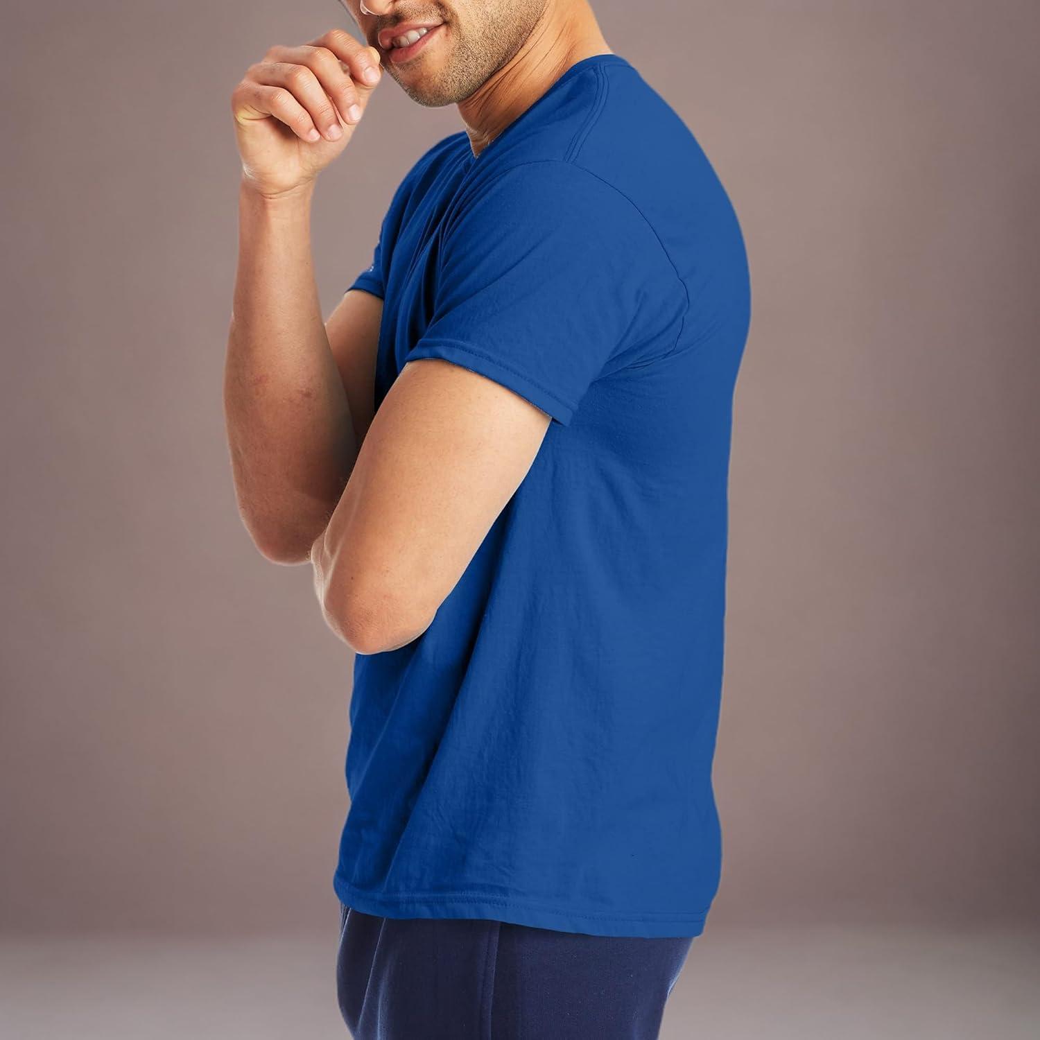 imageHanes Mens XTemp Performance TShirt Pack Cotton Blend MoistureWicking Tees for Men 2PackDeep Royal