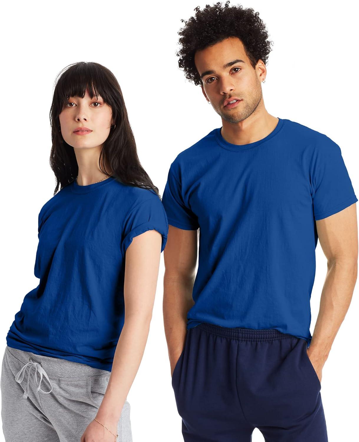 imageHanes Mens XTemp Performance TShirt Pack Cotton Blend MoistureWicking Tees for Men 2PackDeep Royal