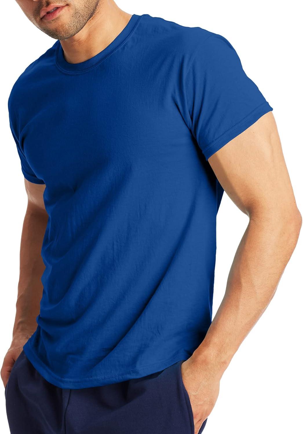 imageHanes Mens XTemp Performance TShirt Pack Cotton Blend MoistureWicking Tees for Men 2PackDeep Royal