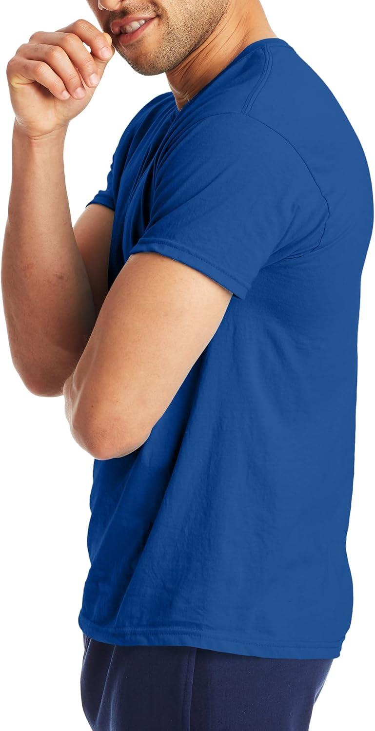 imageHanes Mens XTemp Performance TShirt Pack Cotton Blend MoistureWicking Tees for Men 2PackDeep Royal