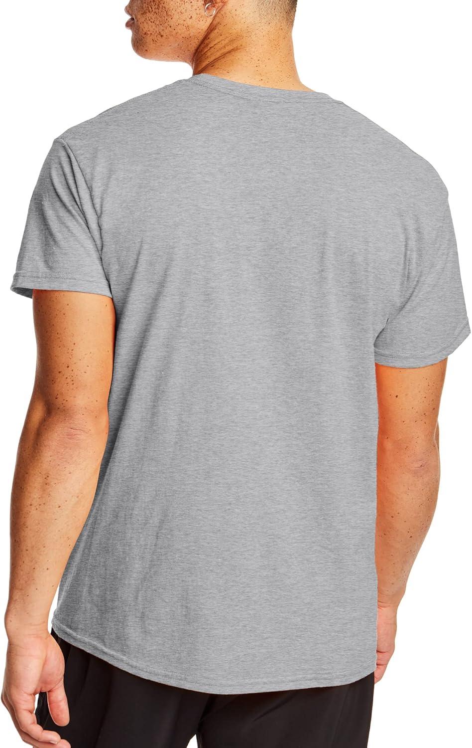 imageHanes Mens XTemp Performance TShirt Pack Cotton Blend MoistureWicking Tees for Men 2PackLight Steel