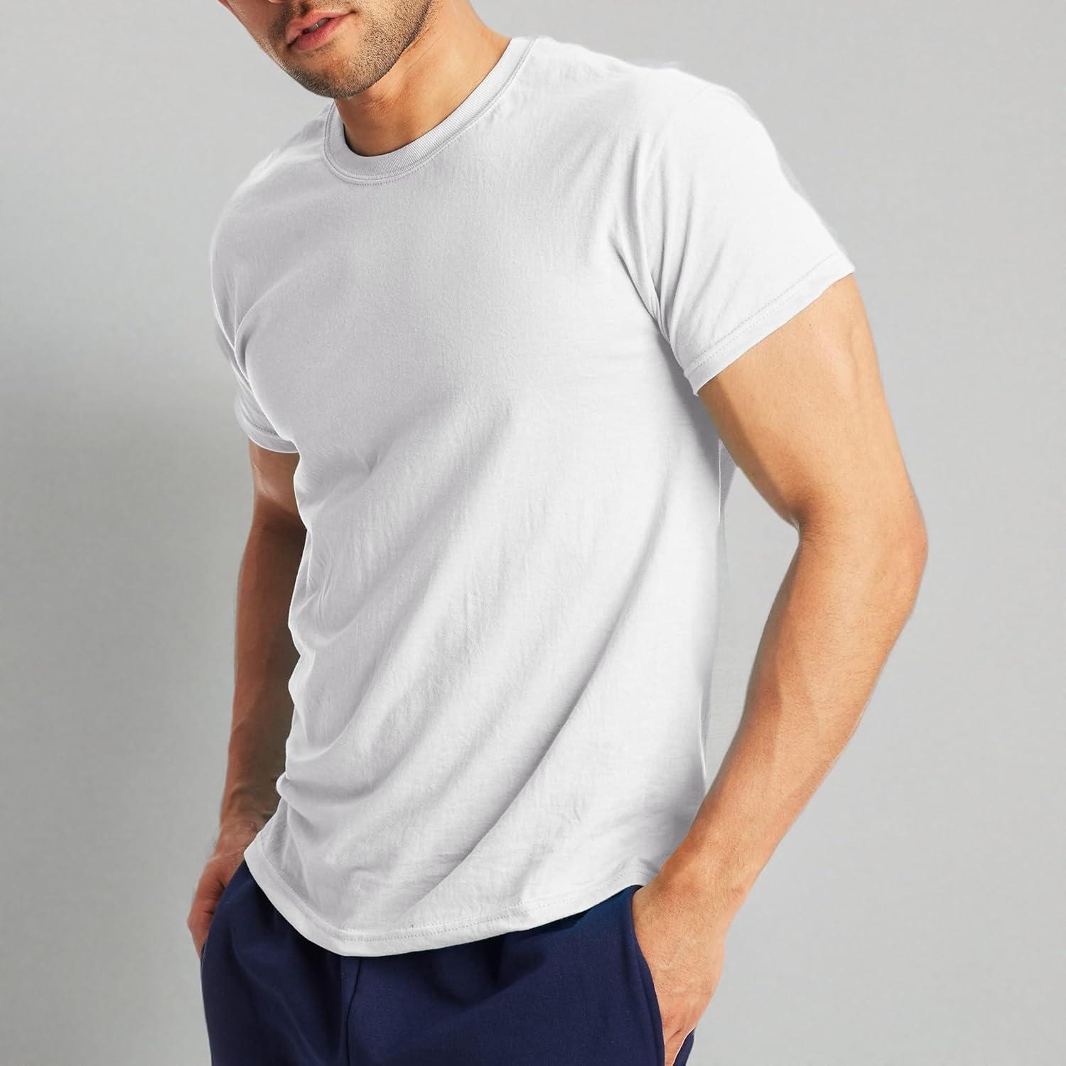 imageHanes Mens XTemp Performance TShirt Pack Cotton Blend MoistureWicking Tees for Men 2PackWhite