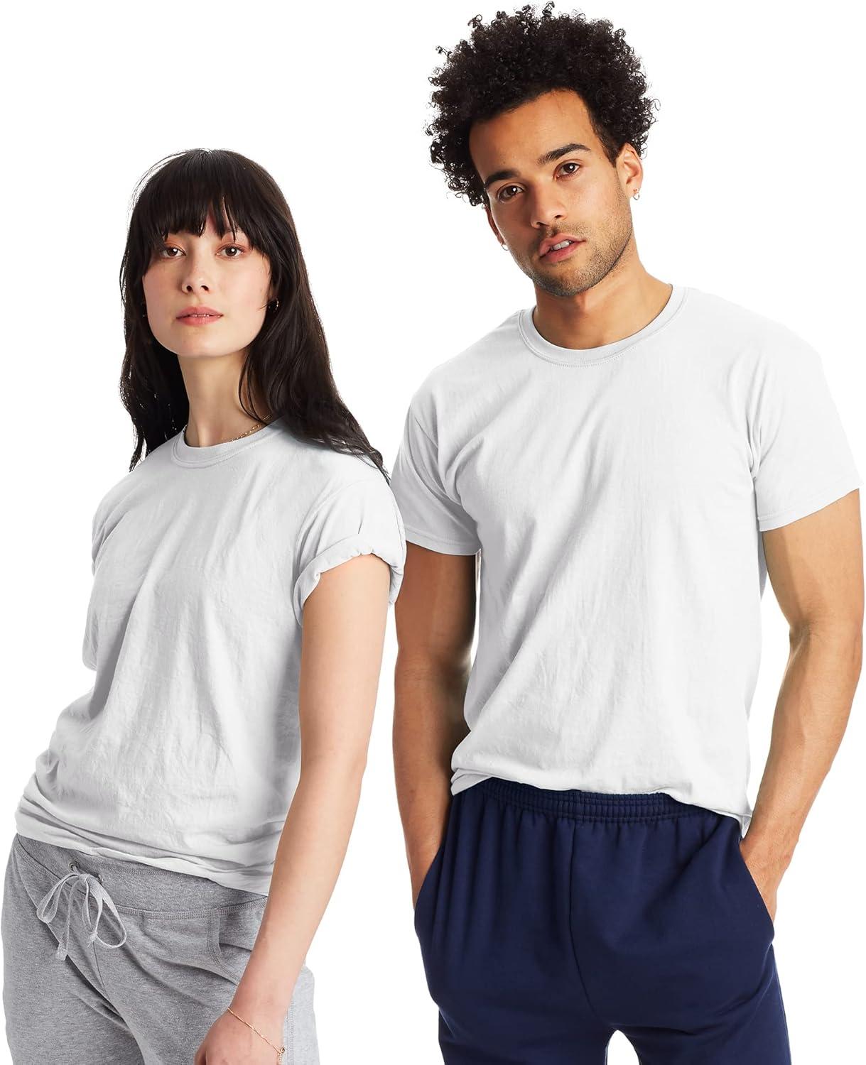 imageHanes Mens XTemp Performance TShirt Pack Cotton Blend MoistureWicking Tees for Men 2PackWhite