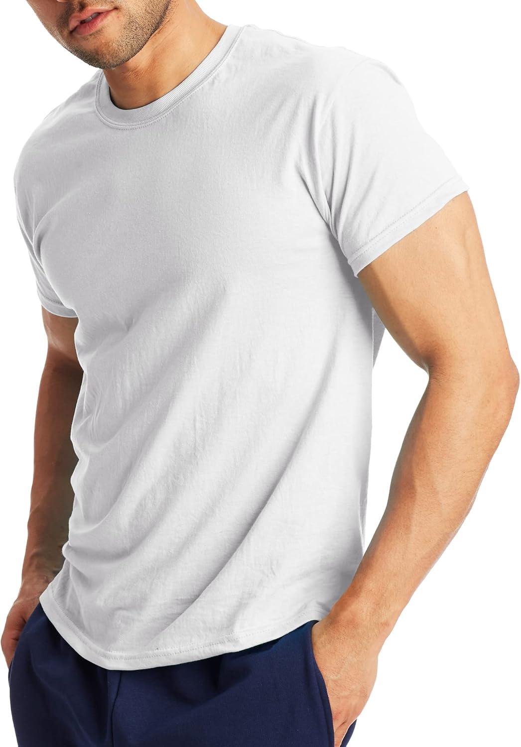 imageHanes Mens XTemp Performance TShirt Pack Cotton Blend MoistureWicking Tees for Men 2PackWhite