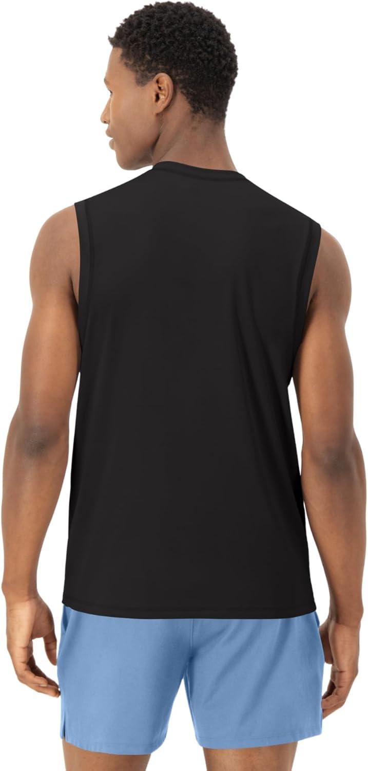 imageHanes Moves Performance Men MoistureWicking Tank Top 4Way StretchBlack