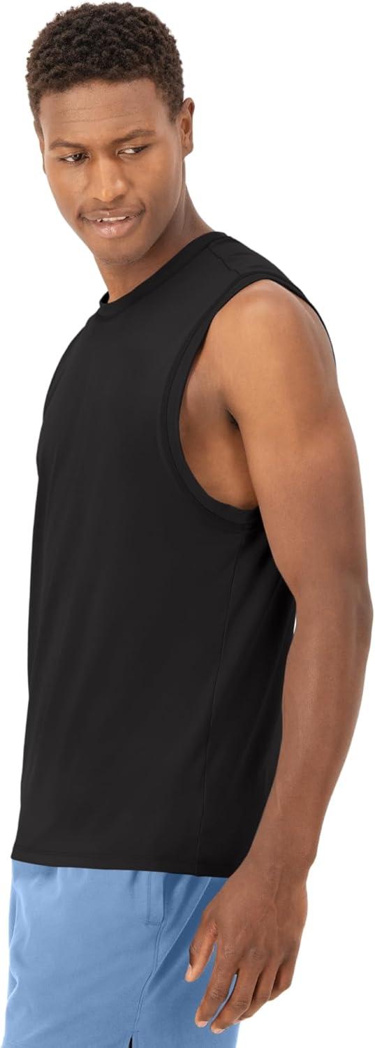 imageHanes Moves Performance Men MoistureWicking Tank Top 4Way StretchBlack