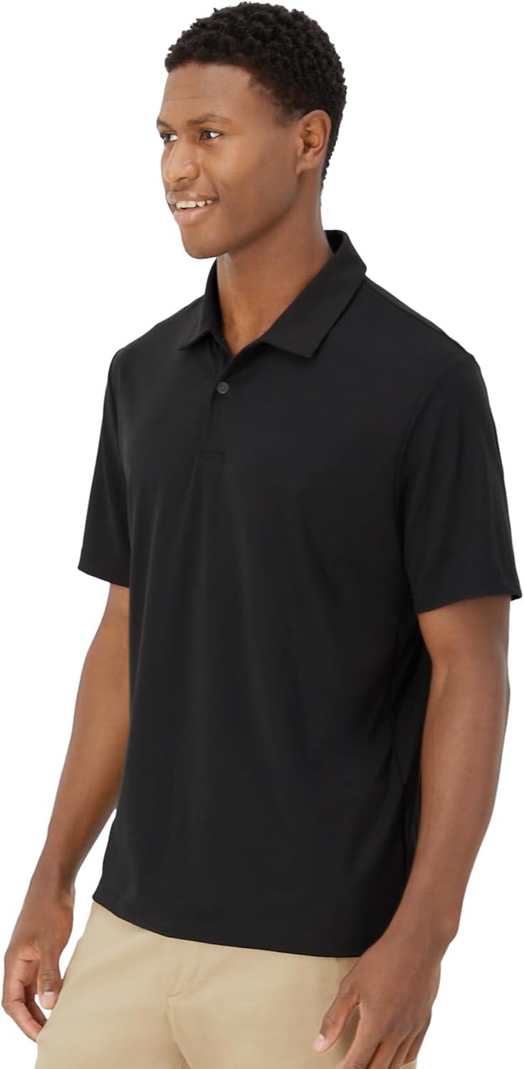 imageHanes Moves Performance Short Sleeve Polo Shirt for Men MoistureWickingBlack