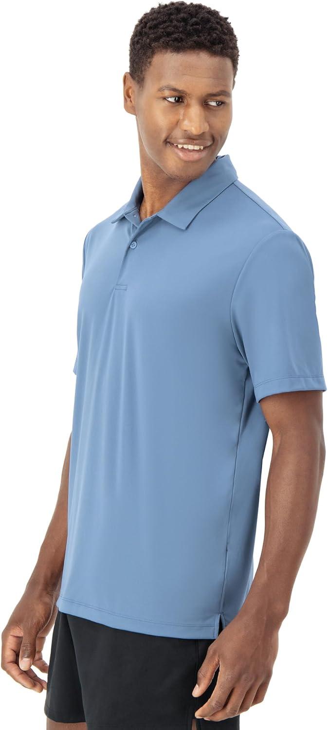 imageHanes Moves Performance Short Sleeve Polo Shirt for Men MoistureWickingBlue Dive
