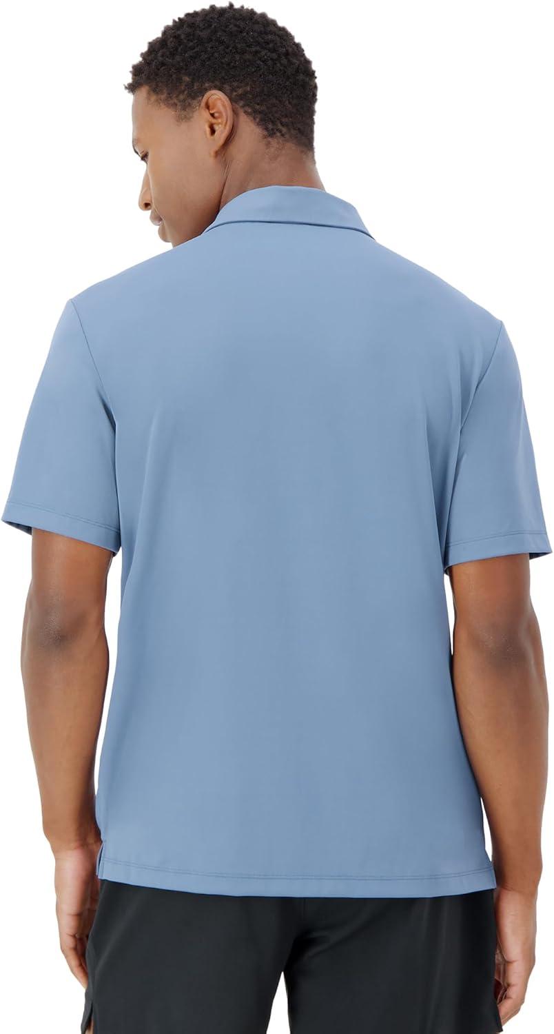 imageHanes Moves Performance Short Sleeve Polo Shirt for Men MoistureWickingBlue Dive