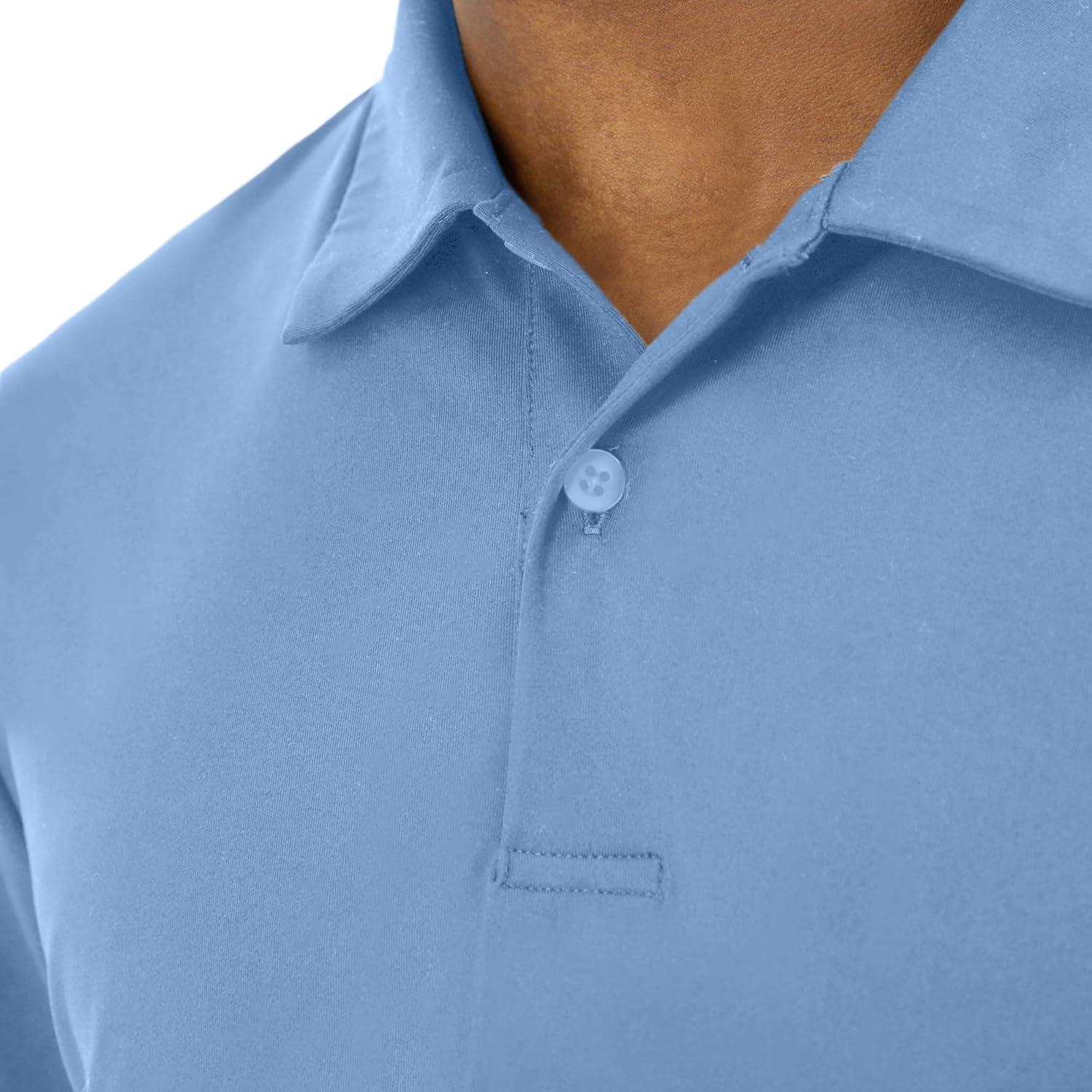 imageHanes Moves Performance Short Sleeve Polo Shirt for Men MoistureWickingBlue Dive
