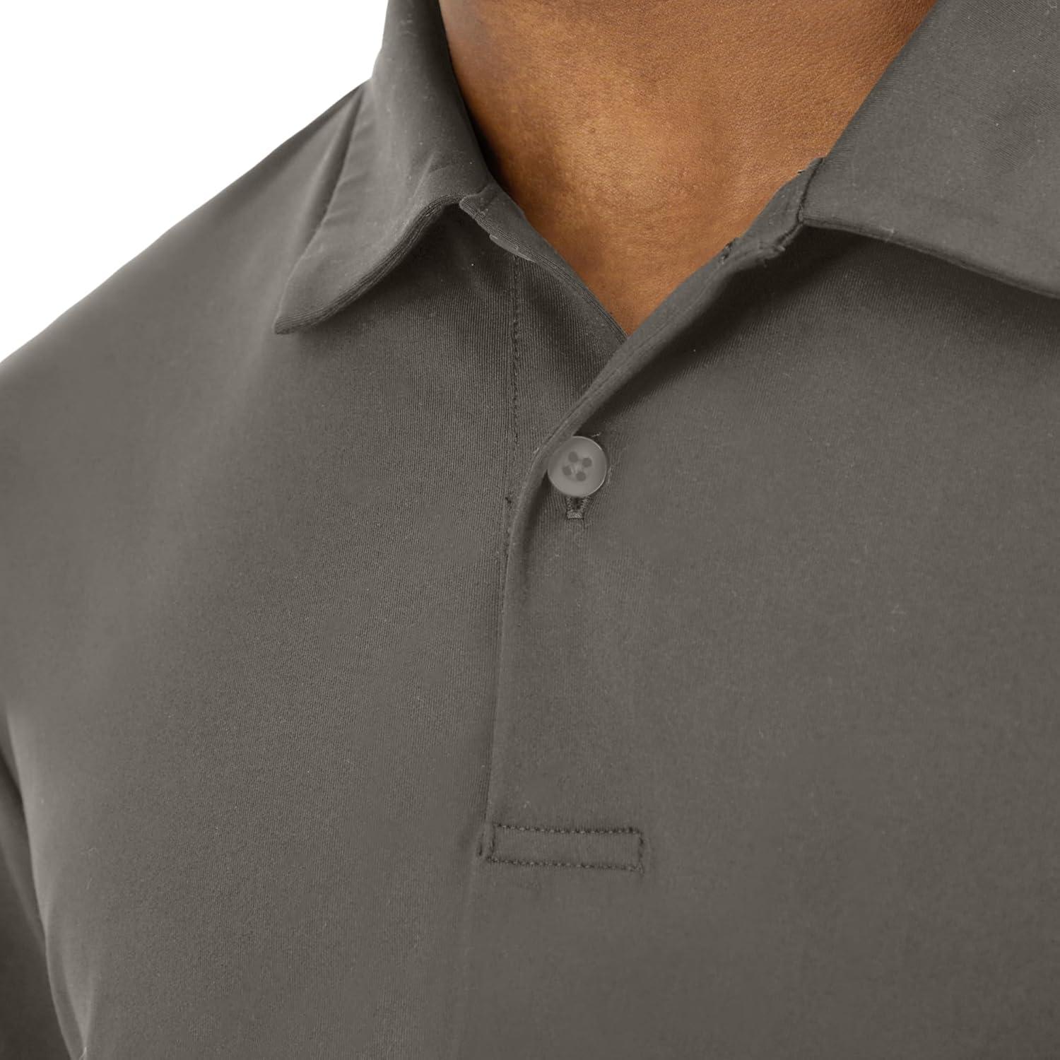 imageHanes Moves Performance Short Sleeve Polo Shirt for Men MoistureWickingGrey Encore