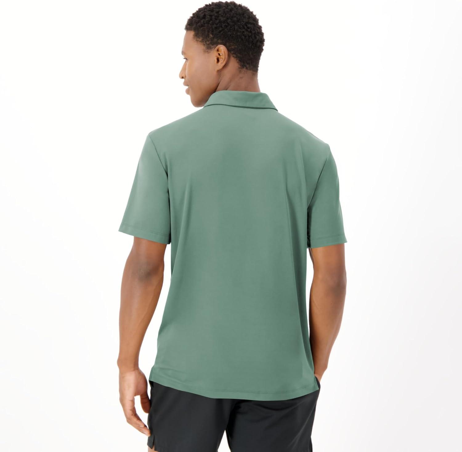 imageHanes Moves Performance Short Sleeve Polo Shirt for Men MoistureWickingHerbal Olive Green