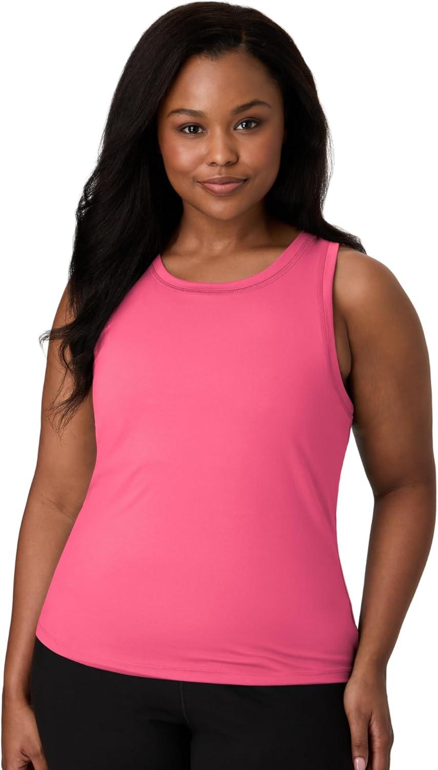 imageHanes Moves Stretch Women MoistureWicking Tank TopPink Pedestal