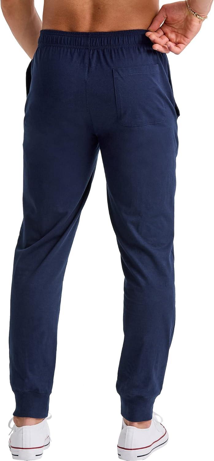 imageHanes Originals Cotton Joggers Jersey Sweatpants for Men with PocketsAthletic Navy