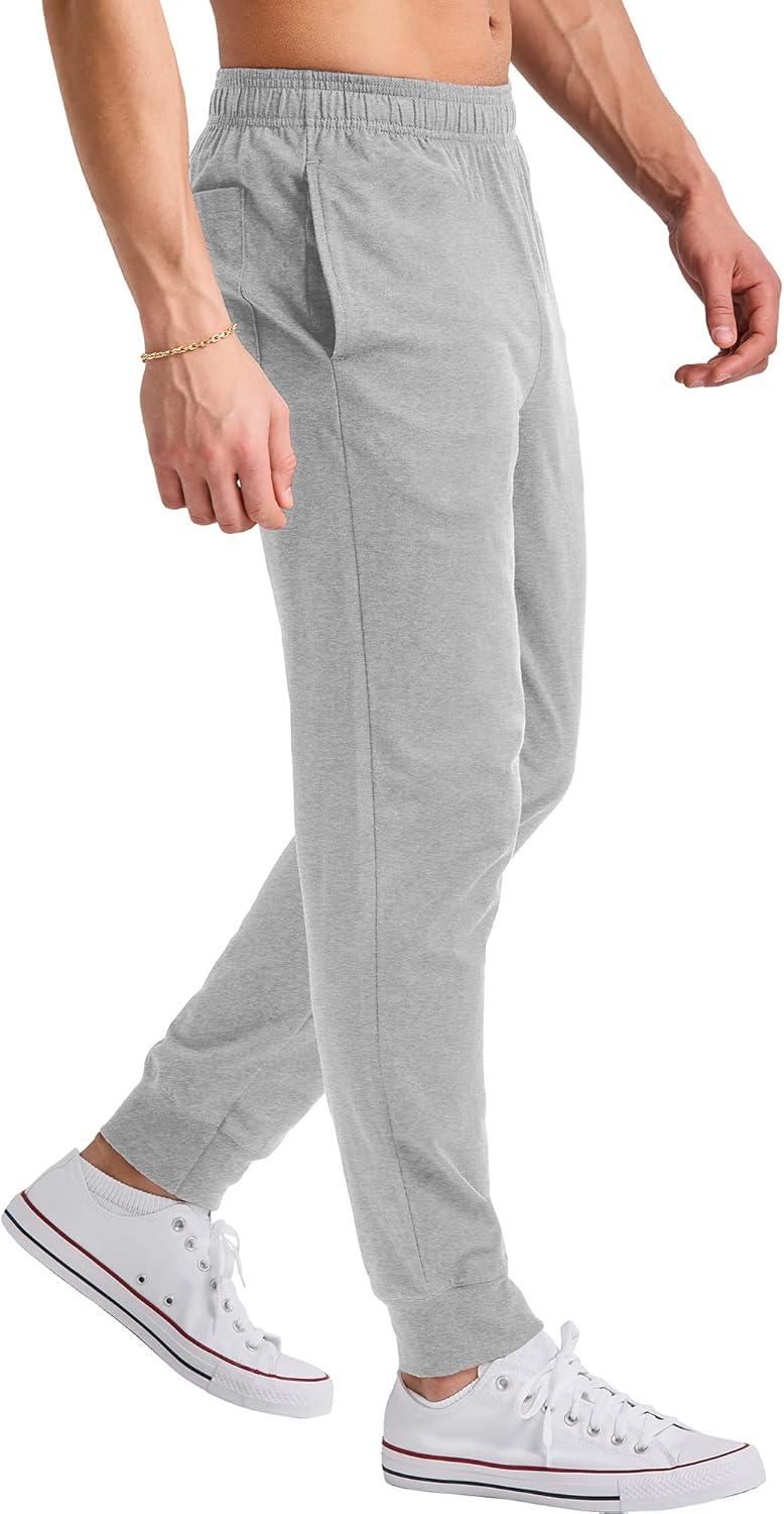 imageHanes Originals Cotton Joggers Jersey Sweatpants for Men with PocketsLight Steel