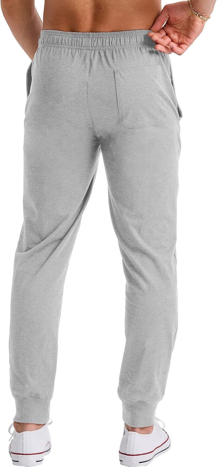 imageHanes Originals Cotton Joggers Jersey Sweatpants for Men with PocketsLight Steel