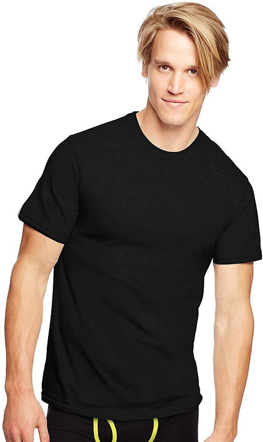 imageHanes Originals Crew T Pack Stretch Cotton Men MoistureWicking Tee Shirts 3PackBlack