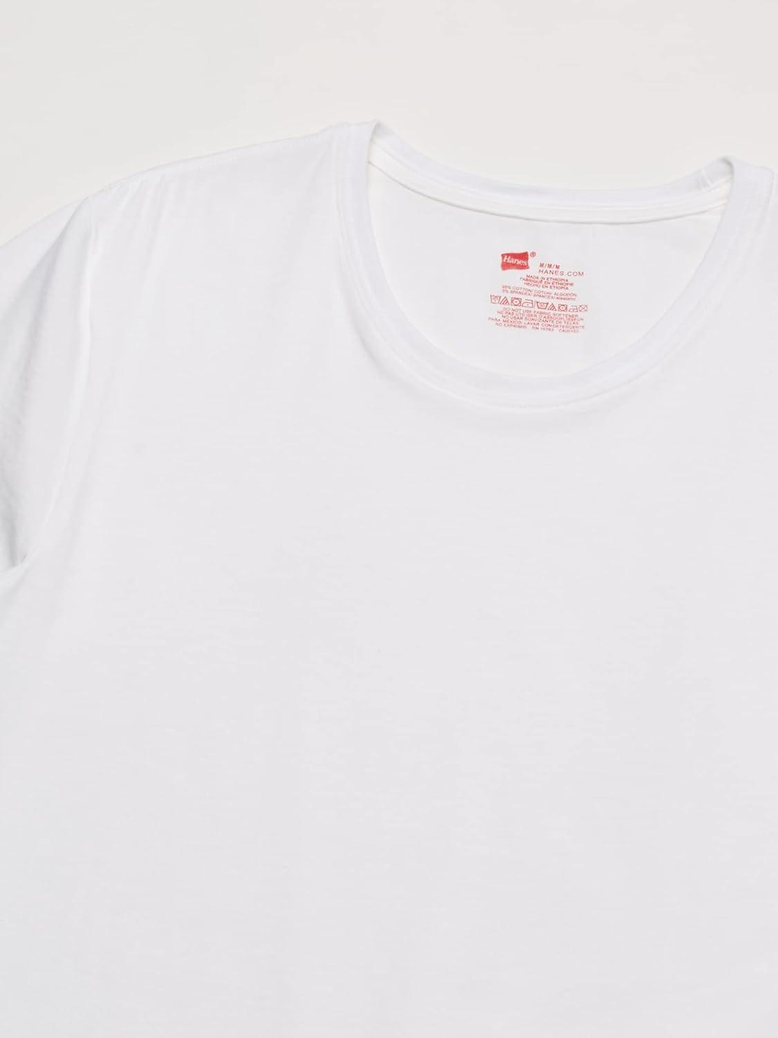 imageHanes Originals Crew T Pack Stretch Cotton Men MoistureWicking Tee Shirts 3PackWhite