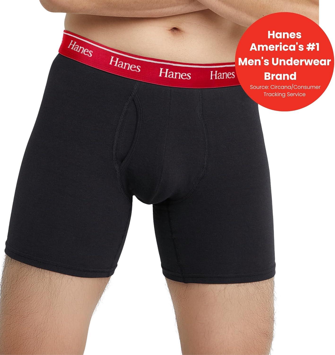 imageHanes Originals Mens Boxer Briefs ampamp Trunks Stretch Cotton MoistureWicking Underwear Modern Fit Low Rise MultipacksRegular Leg White Black Concrete Heather 3 Pack