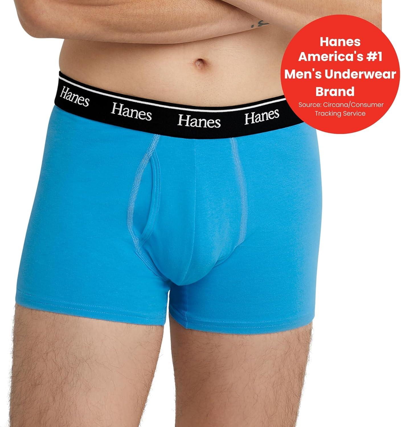 imageHanes Originals Mens Boxer Briefs ampamp Trunks Stretch Cotton MoistureWicking Underwear Modern Fit Low Rise MultipacksTrunks BlueBlack 3 Pack