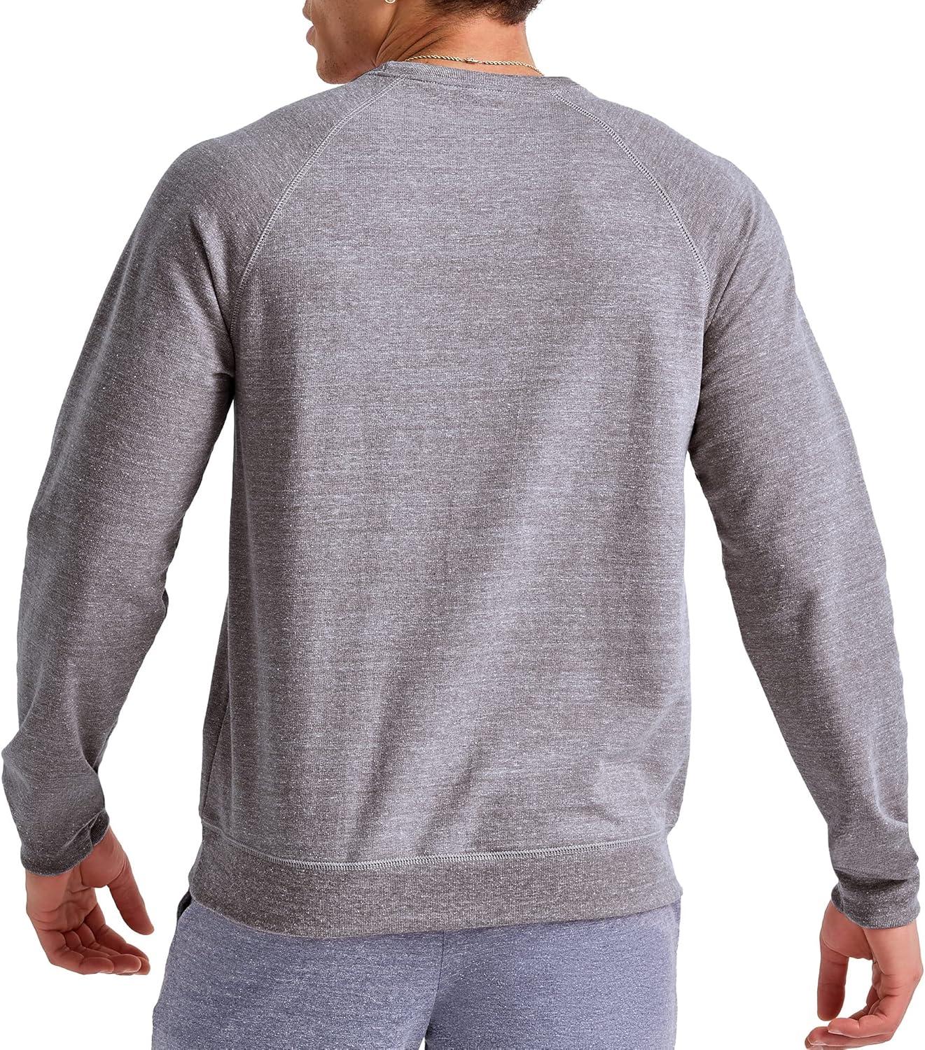 imageHanes Originals Mens French Terry Sweatshirt TriBlend Crewneck Sweatshirt for MenBlack 50r Pe Heather