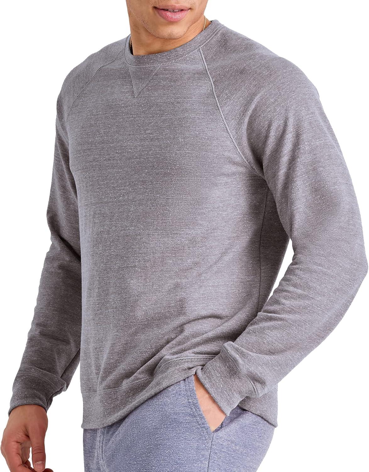 imageHanes Originals Mens French Terry Sweatshirt TriBlend Crewneck Sweatshirt for MenBlack 50r Pe Heather