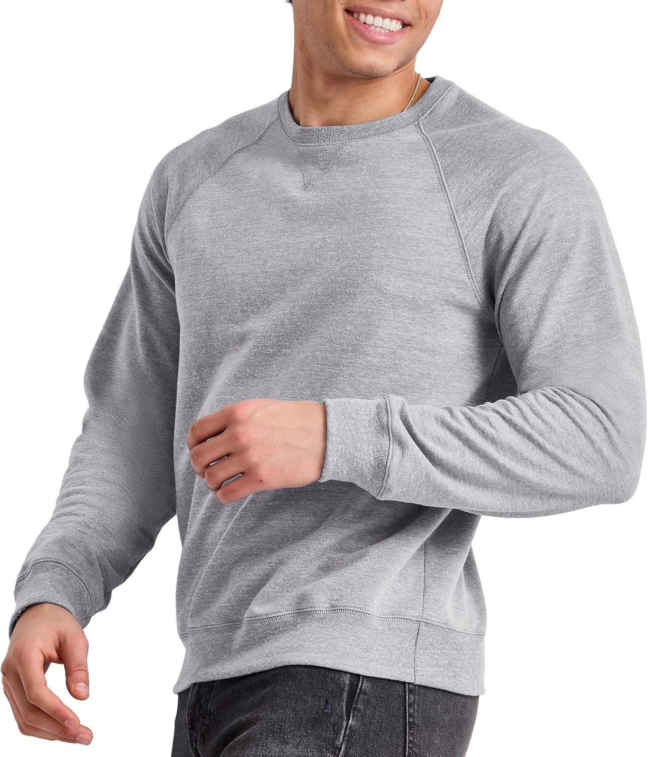 imageHanes Originals Mens French Terry Sweatshirt TriBlend Crewneck Sweatshirt for MenConcrete Pe Heather