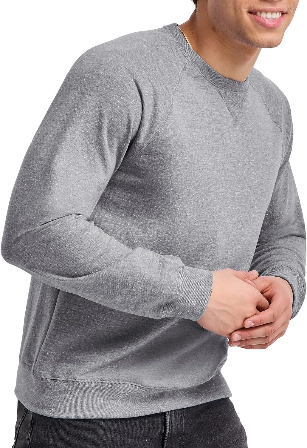 imageHanes Originals Mens French Terry Sweatshirt TriBlend Crewneck Sweatshirt for MenConcrete Pe Heather