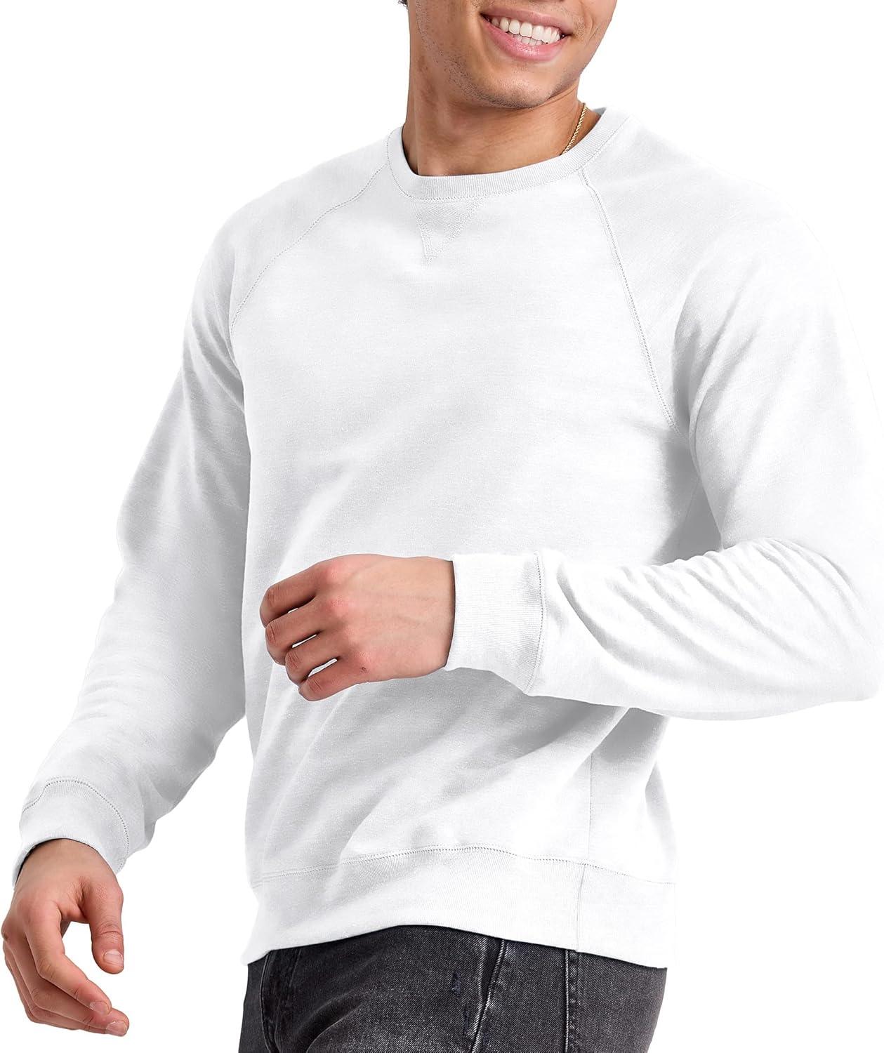 imageHanes Originals Mens French Terry Sweatshirt TriBlend Crewneck Sweatshirt for MenWhite