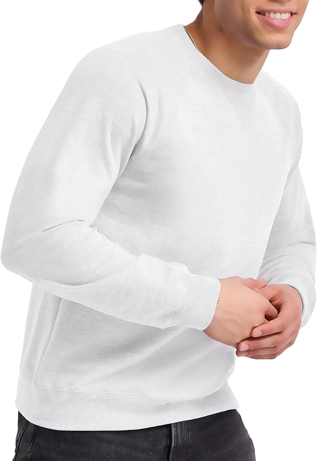 imageHanes Originals Mens French Terry Sweatshirt TriBlend Crewneck Sweatshirt for MenWhite