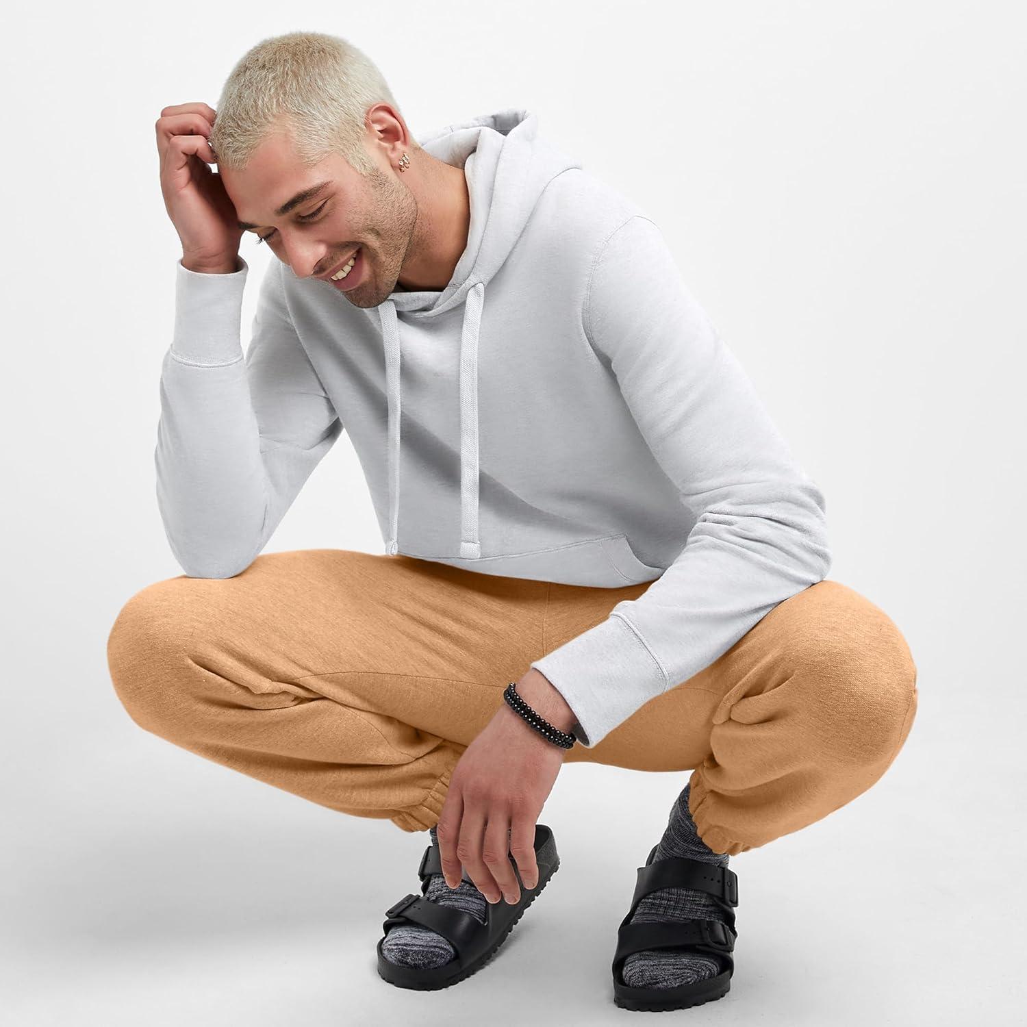 imageHanes Originals Mens Jogger Sweatpants Heavyweight Fleece Joggers with Pockets 30quot InseamAcorn Brown Pe Heather