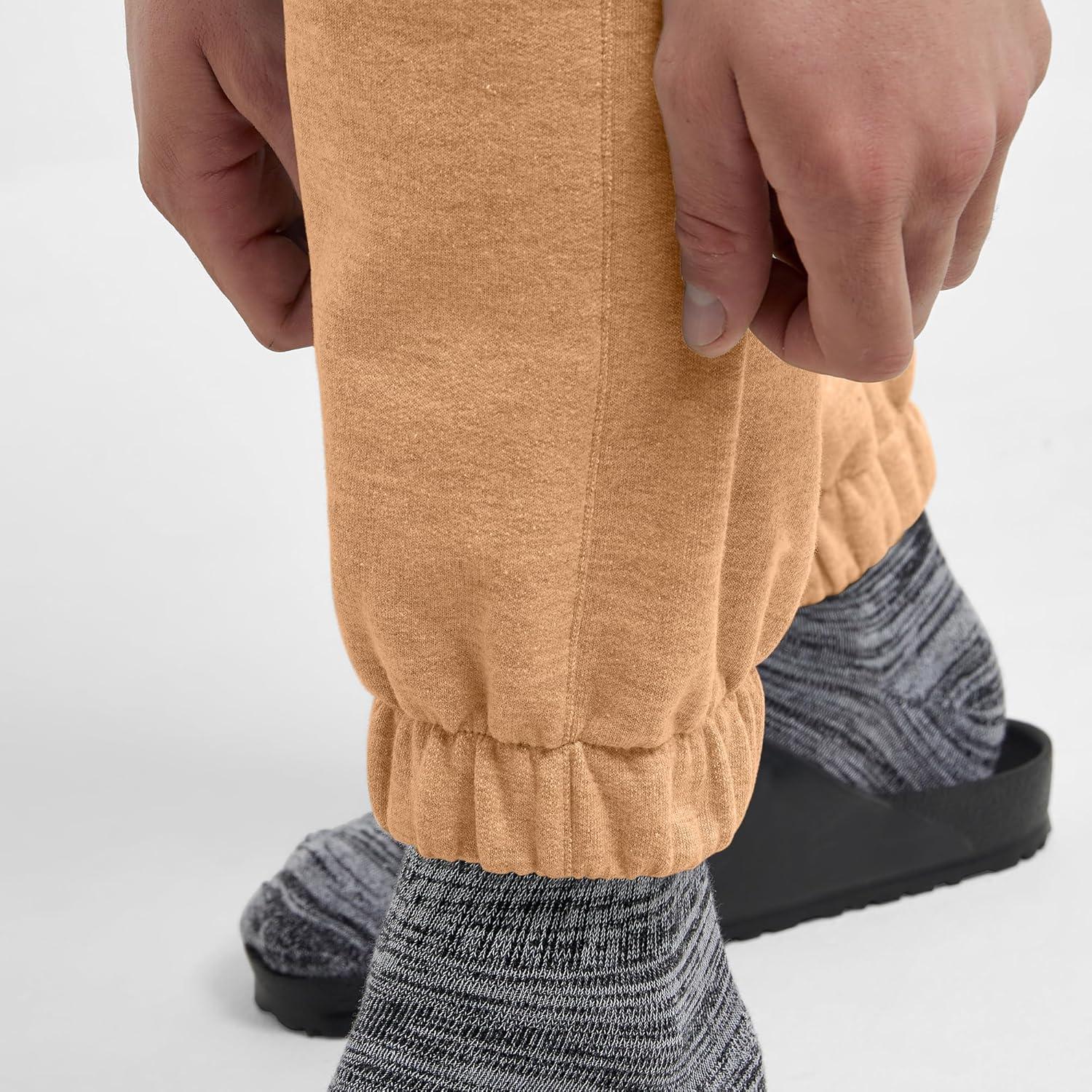 imageHanes Originals Mens Jogger Sweatpants Heavyweight Fleece Joggers with Pockets 30quot InseamAcorn Brown Pe Heather