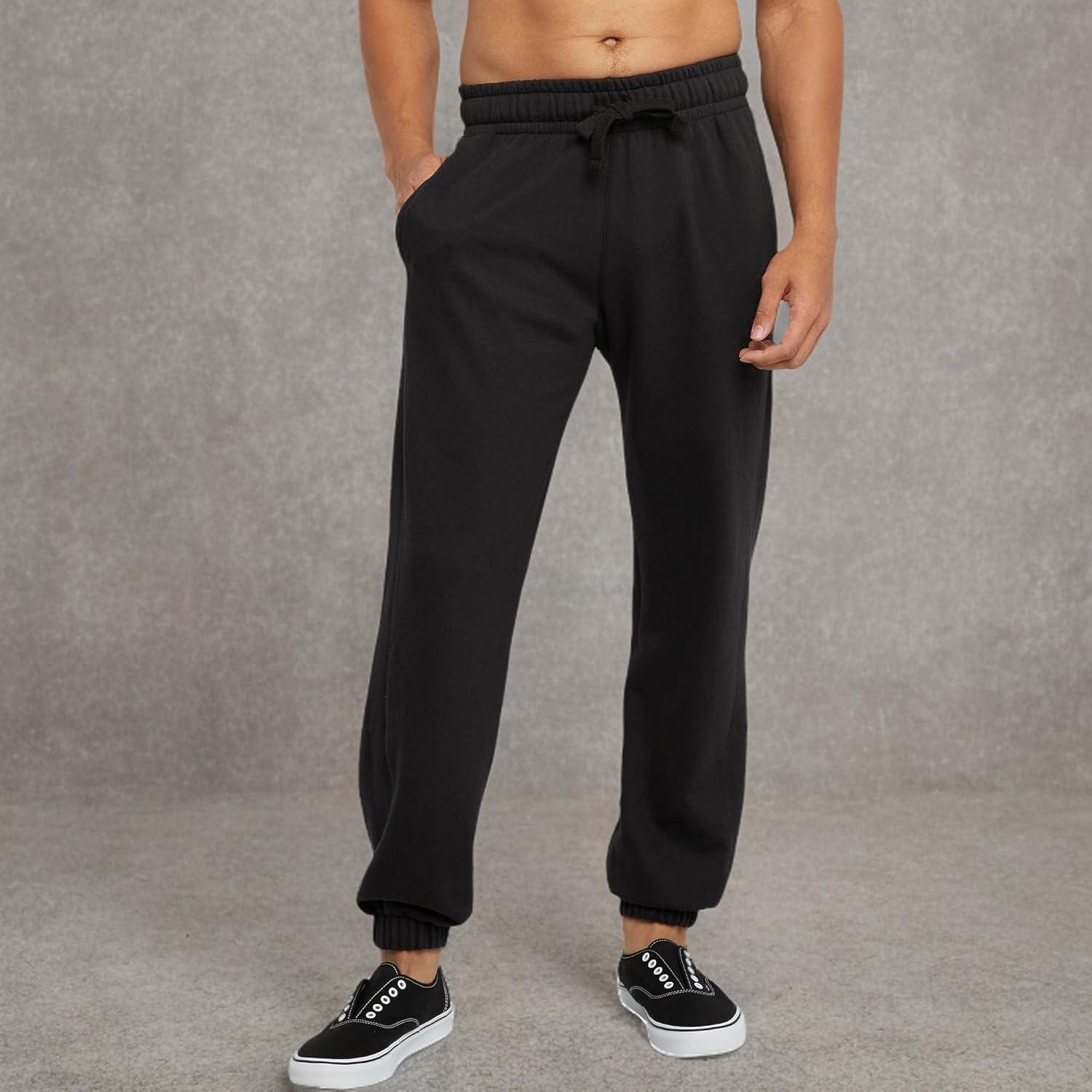 imageHanes Originals Mens Jogger Sweatpants Heavyweight Fleece Joggers with Pockets 30quot InseamBlack