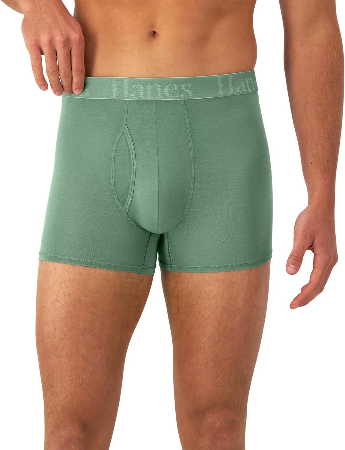 imageHanes Originals Supersoft Boxer Briefs Viscose from Bamboo Mens Underwear Solids ampamp Prints 3PackBlackGreenBlue
