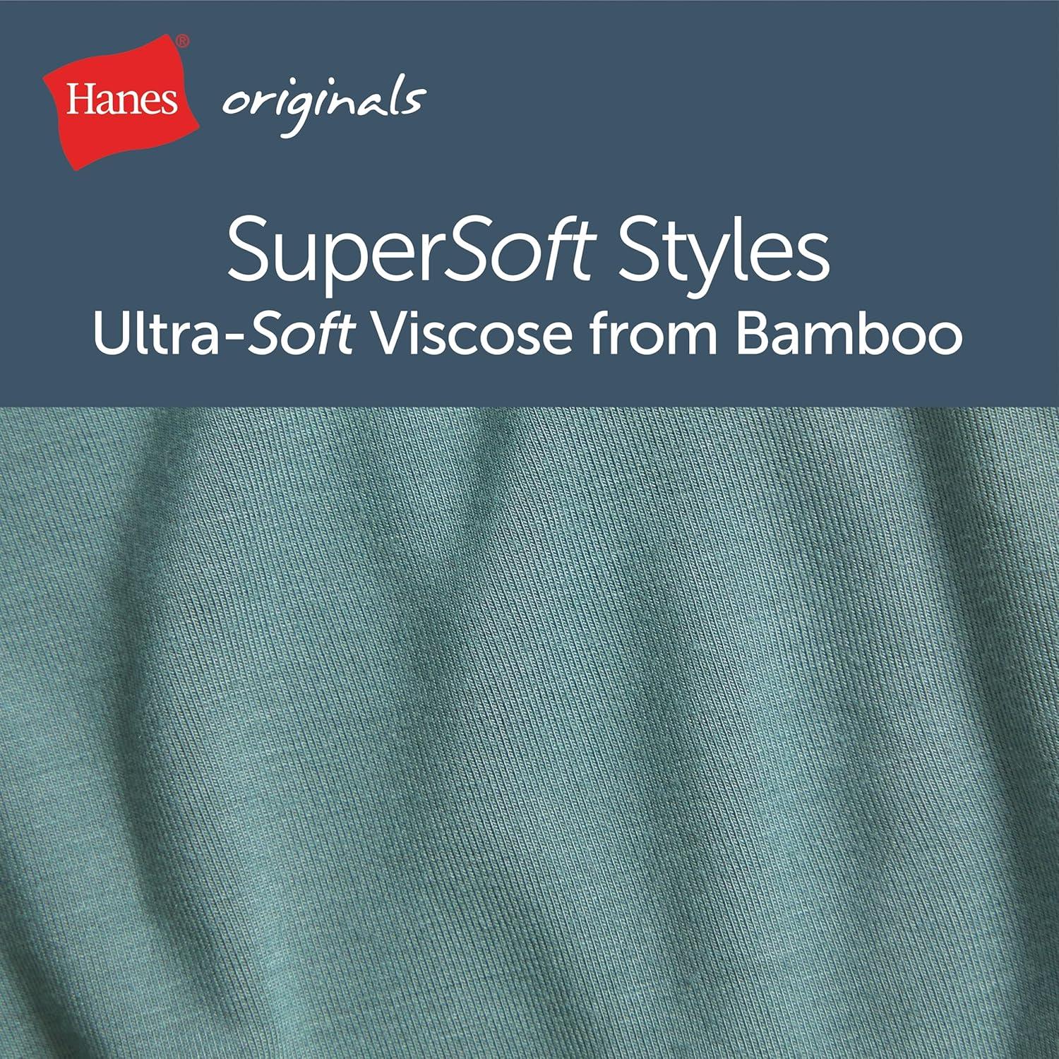 imageHanes Originals Supersoft Boxer Briefs Viscose from Bamboo Mens Underwear Solids ampamp Prints 3PackBlackGreenBlue