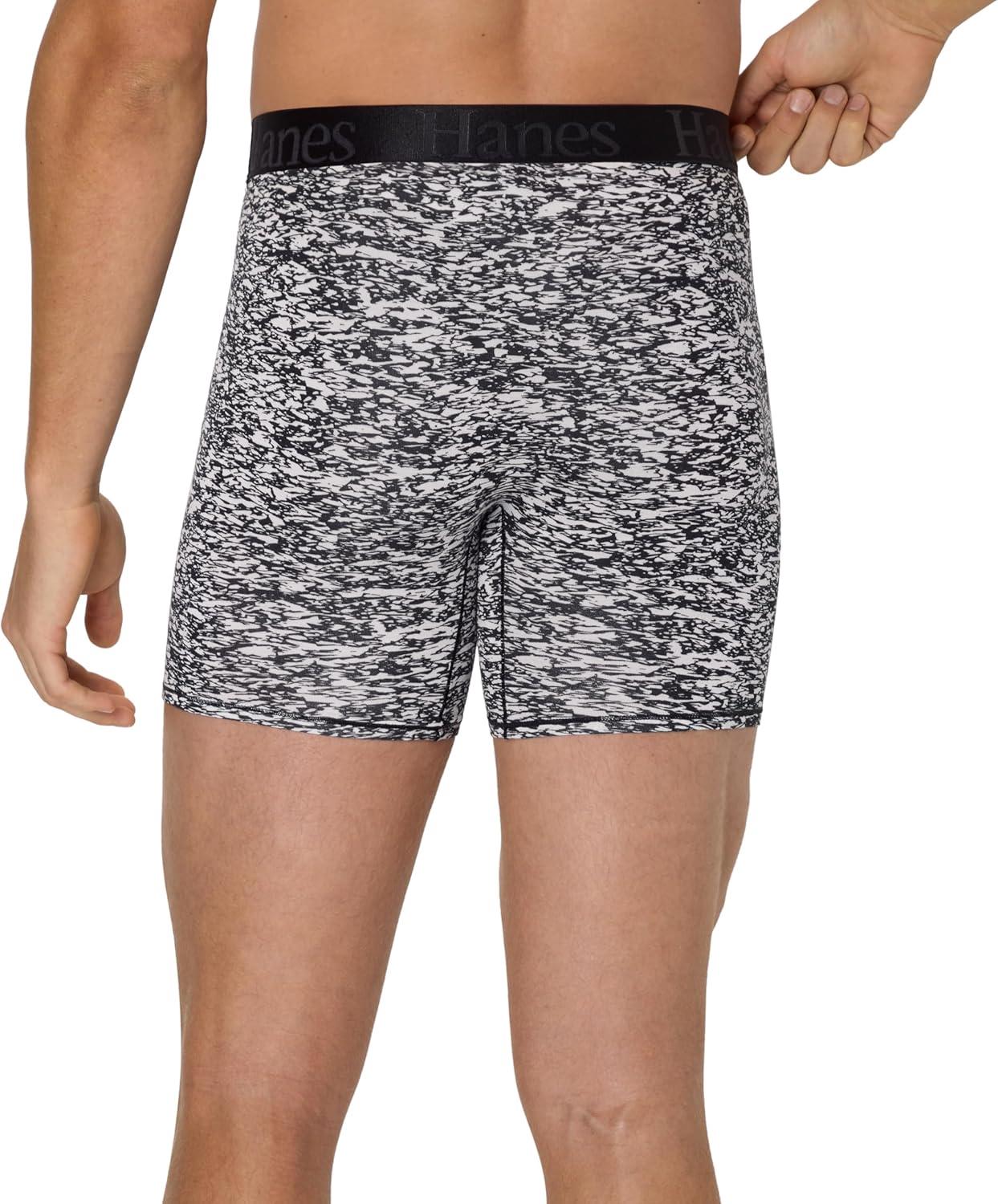 imageHanes Originals Supersoft Boxer Briefs Viscose from Bamboo Mens Underwear Solids ampamp Prints 3PackBlackGrey