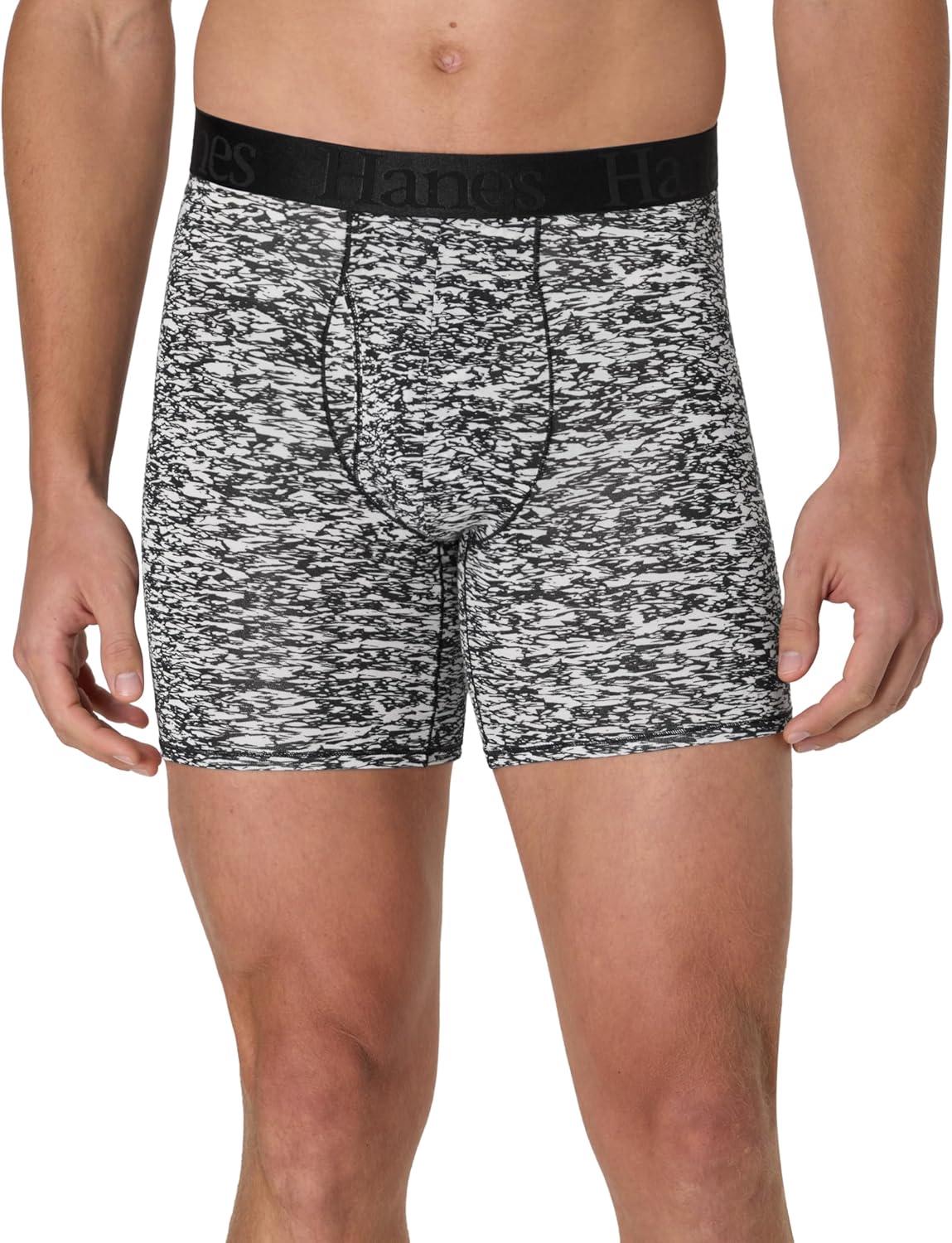 imageHanes Originals Supersoft Boxer Briefs Viscose from Bamboo Mens Underwear Solids ampamp Prints 3PackBlackGrey