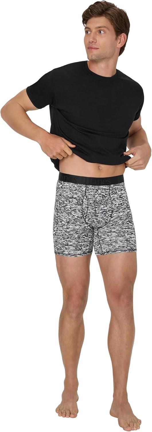 imageHanes Originals Supersoft Boxer Briefs Viscose from Bamboo Mens Underwear Solids ampamp Prints 3PackBlackGrey