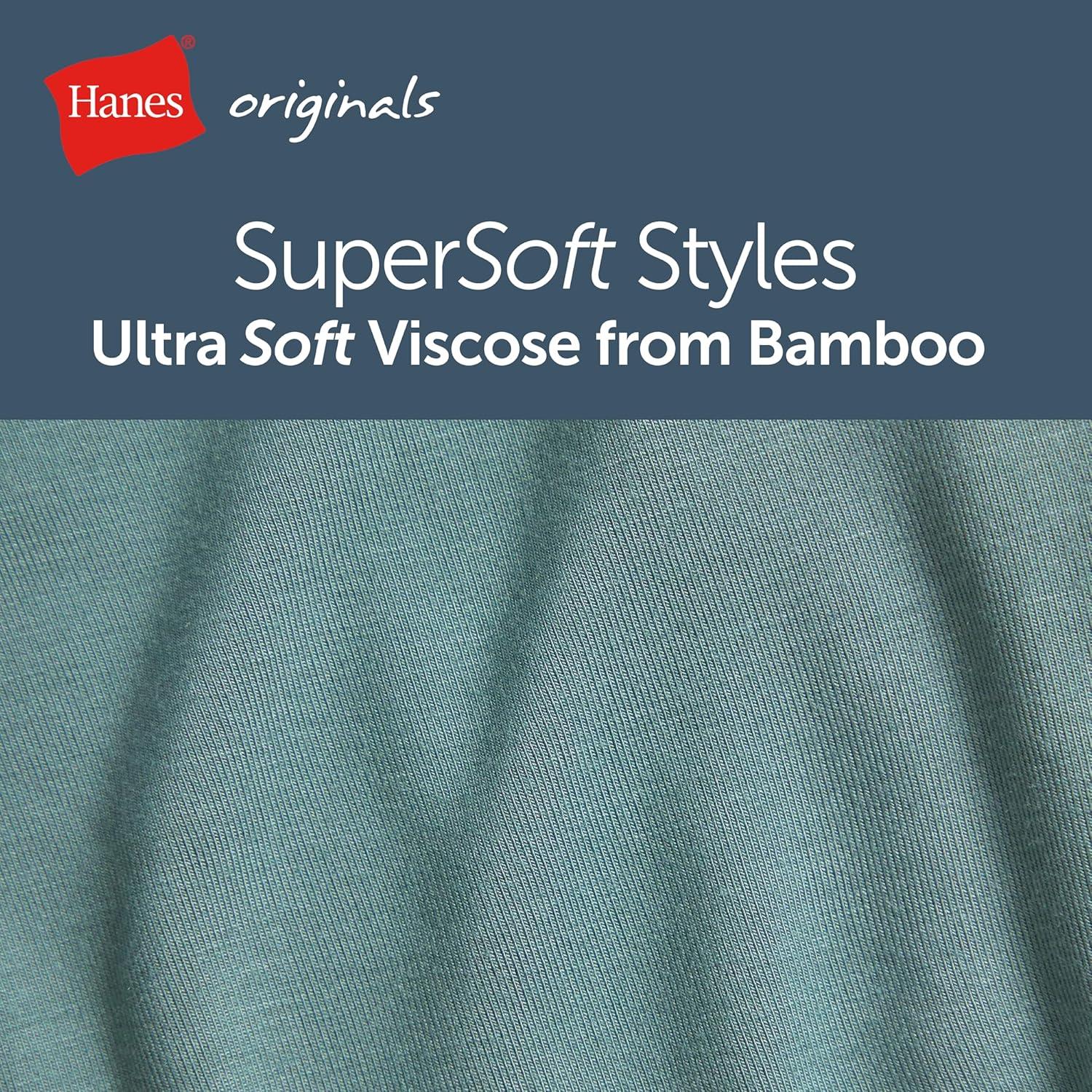 imageHanes Originals Supersoft Boxer Briefs Viscose from Bamboo Mens Underwear Solids ampamp Prints 3PackBlackGrey