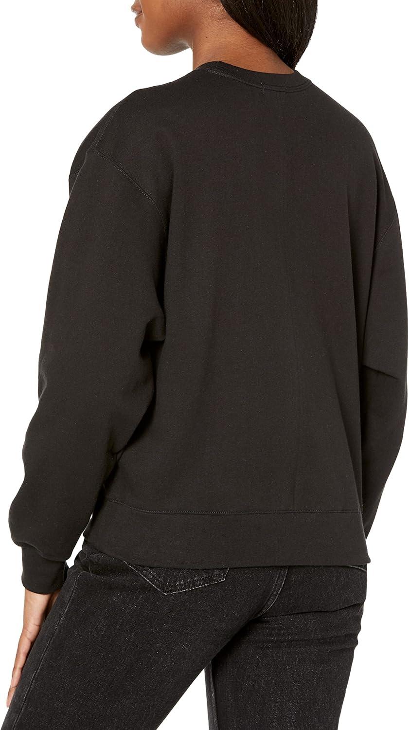 imageHanes Originals Womens Fleece Sweatshirt Midweight Sweatshirt for Women Placed FlowersBlack