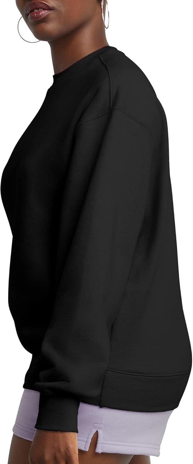 imageHanes Originals Womens Fleece Sweatshirt Midweight Sweatshirt for Women Placed FlowersBlack