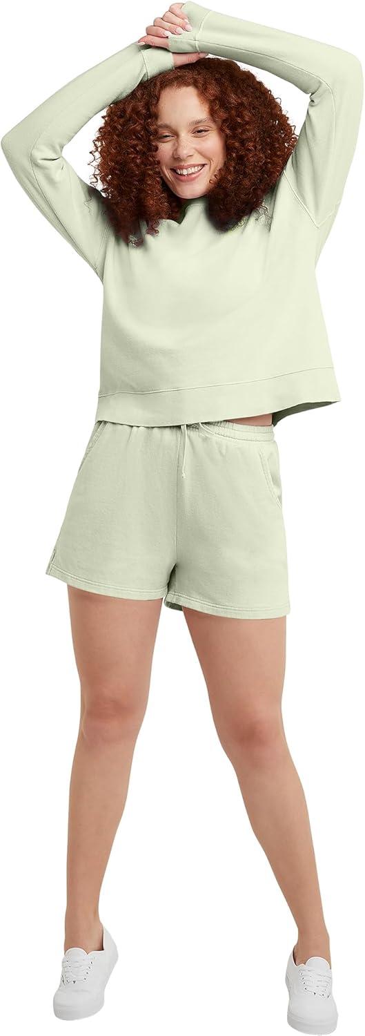 imageHanes Originals Womens Fleece Sweatshirt Midweight Sweatshirt for Women Placed FlowersChic Lime